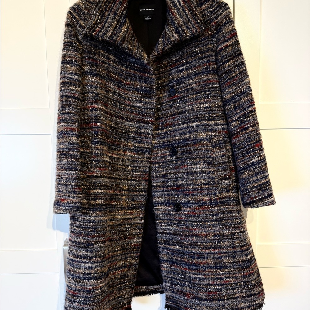 Club Monaco Women's Multicolor Tweed Coat